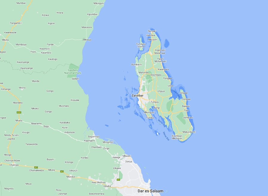 Map of Zanzibar