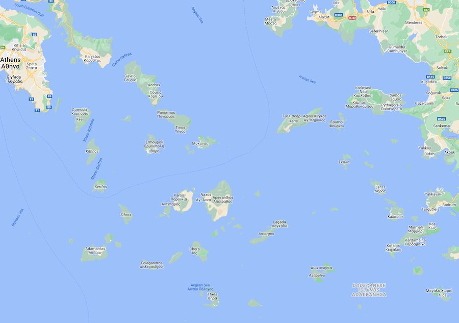 Map of The Greek Islands