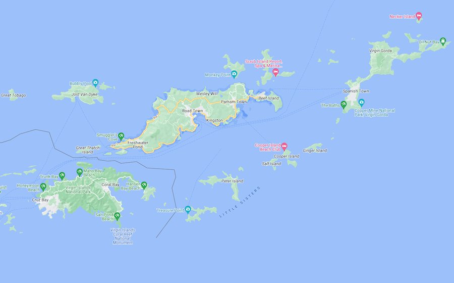 Map of British Virgin Islands