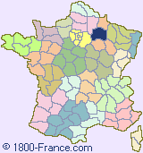 Department map of France showing the location of Marne.