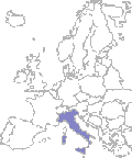 Map of Europe -- Highlighting Italy