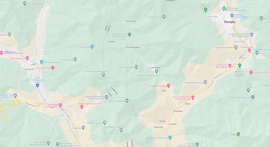 Map of Thimphu