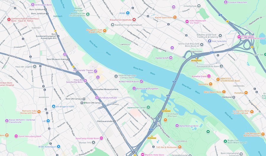 Map of Bonn, Germany