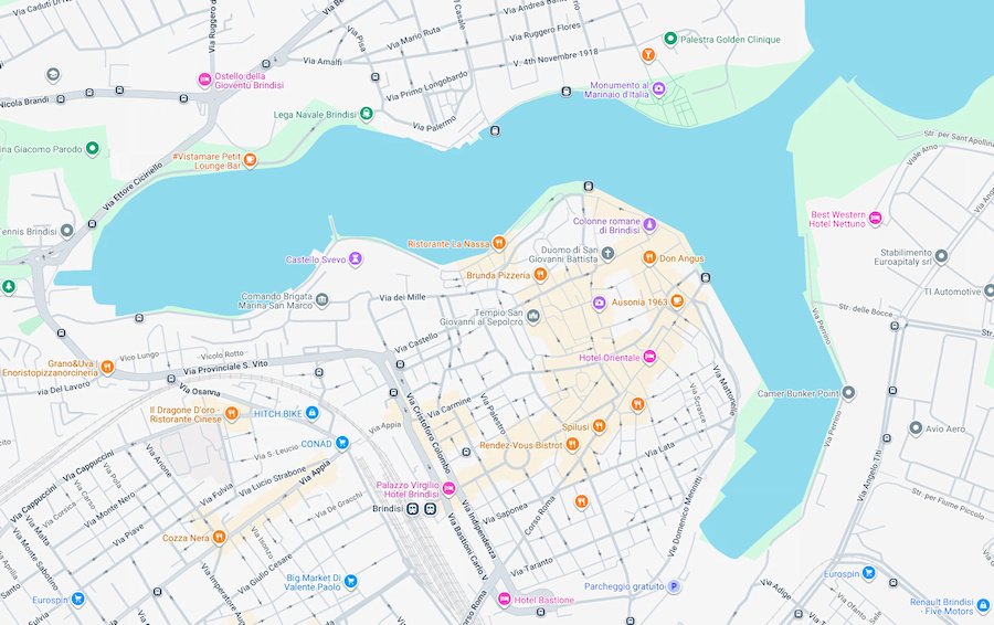 Map of Brindisi, Italy