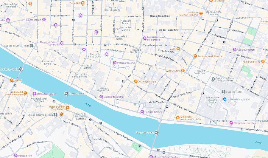 Map of Florence, Italy