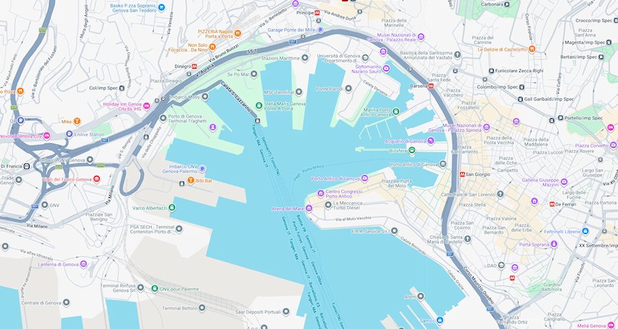 Map of Genoa, Italy