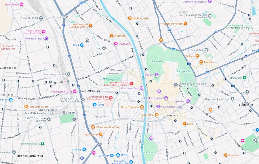 Map of Graz, Austria