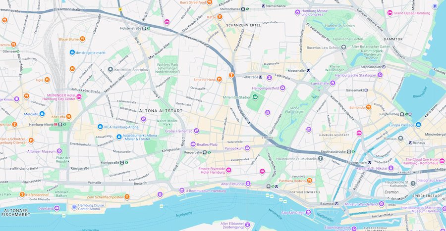 Map of Hamburg, Germany