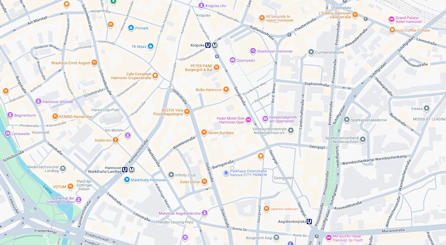 Map of Hannover, Germany