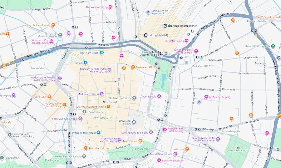Map of Leipzig, Germany