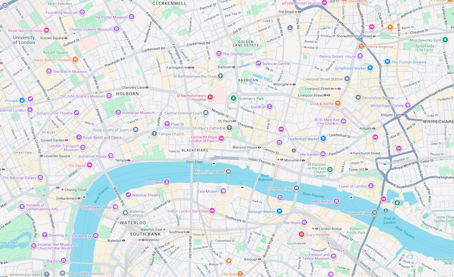 Map of London, England
