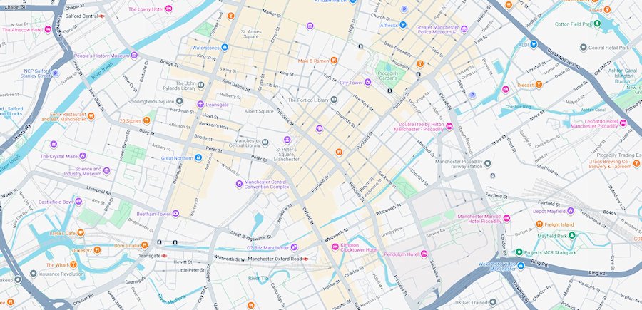 Map of Manchester, UK
