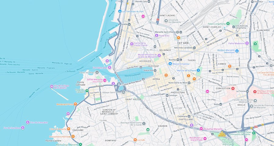 Map of Marseille, France