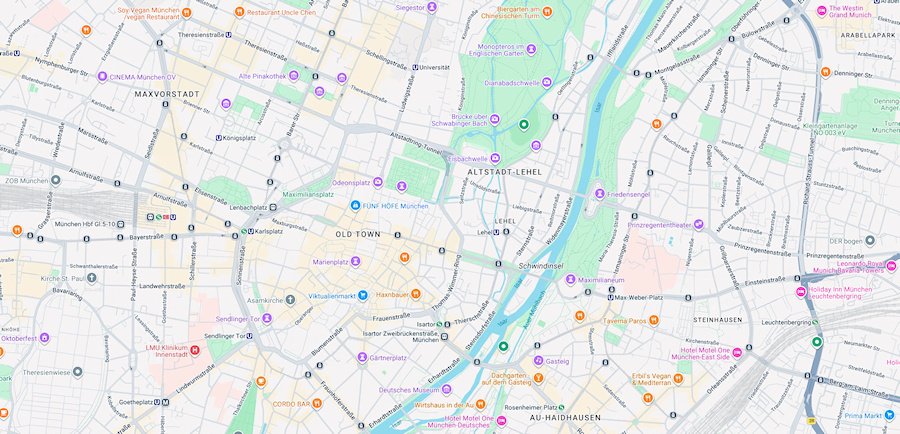 Map of Munich, Germany