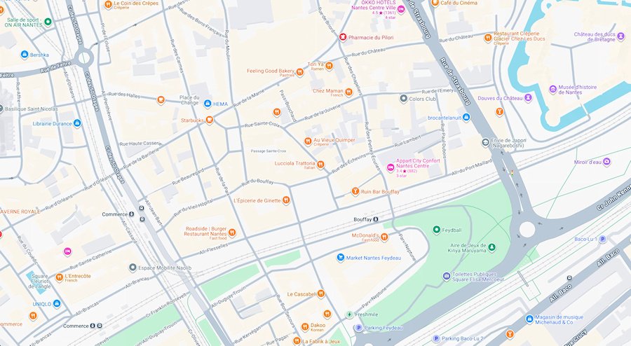 Map of Nantes, France