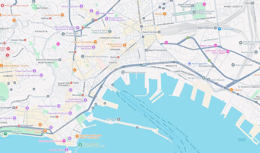 Map of Naples, Italy
