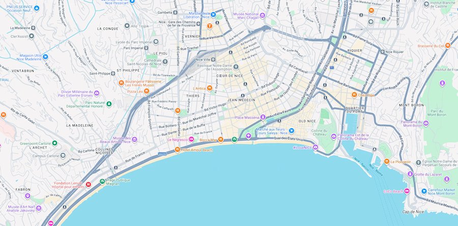 Map of Nice, France