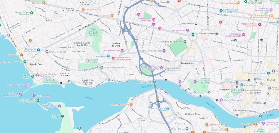 Map of Porto, Portugal