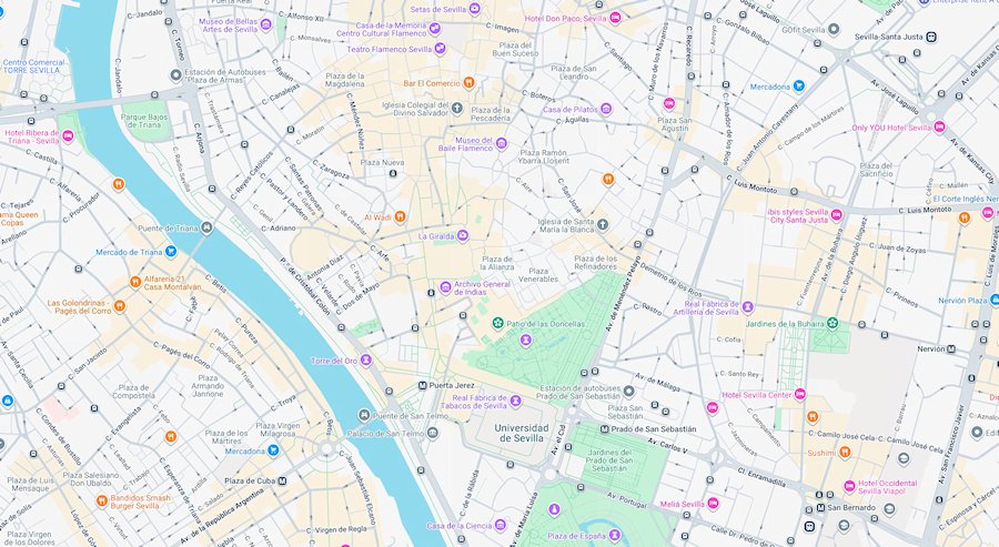 Map of Seville, Spain