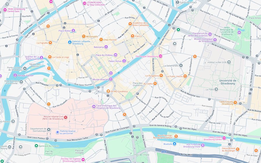 Map of Strasbourg, France