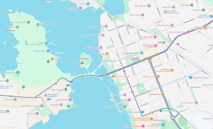 Map of Vaasa, Finland
