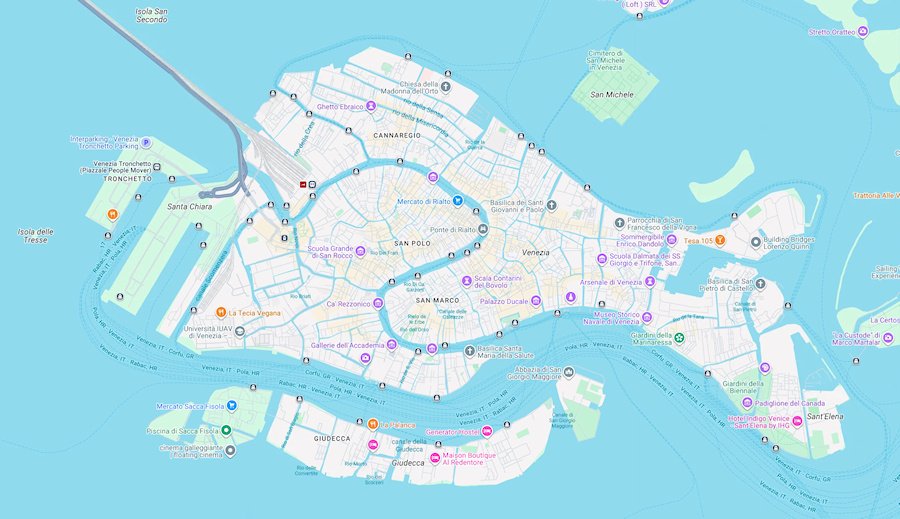 Map of Venice, Italy