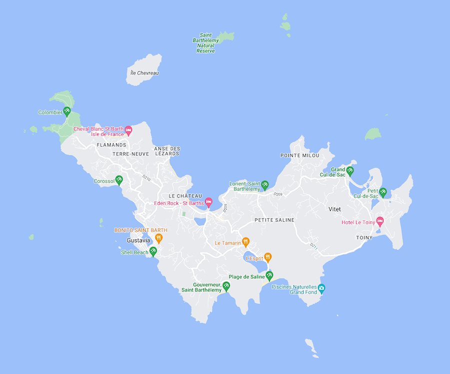 Map of St. Barthelemy