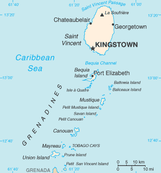 Map of St Vincent