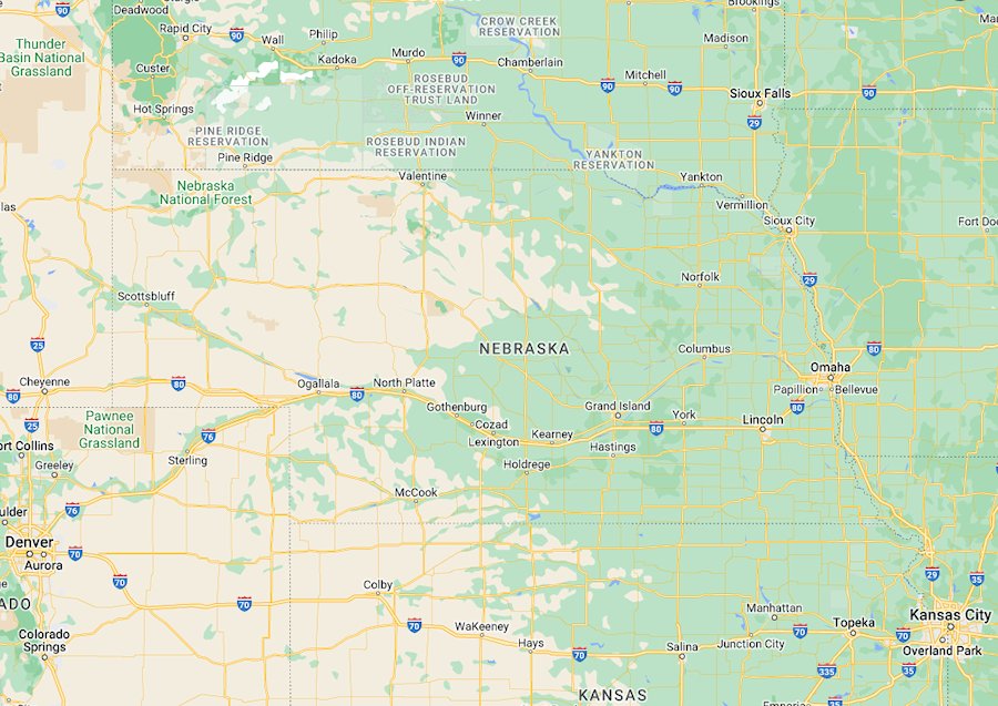 Map of Nebraska