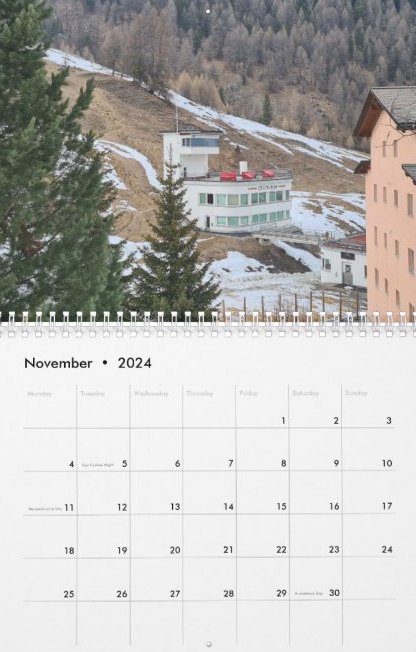 Travel Notes Wall Calendar - November