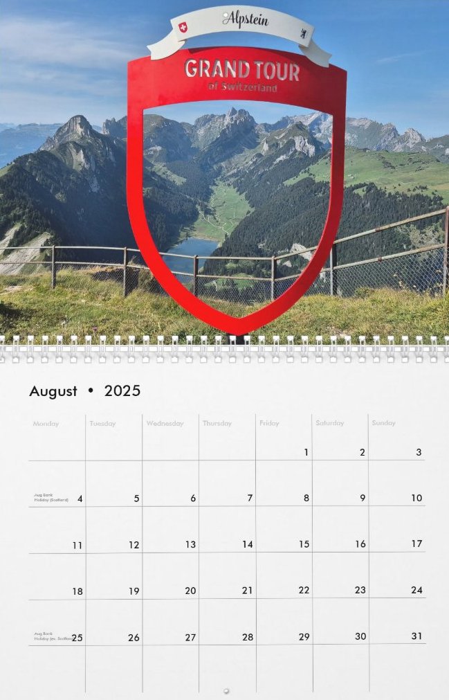 Travel Notes Wall Calendar - August