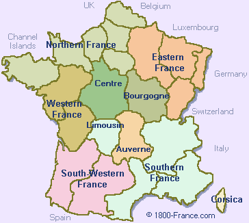 Map of Central France - 1800-France