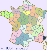 Department map of France showing the location of Alpes-Maritimes.