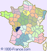 Department map of France showing the location of Charente.