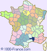 Department map of France showing the location of Gard.