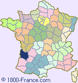 Department map of France showing the location of Gironde.