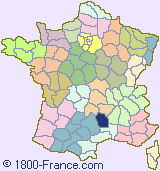 Department map of France showing the location of Loz�re.