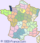 Department map of France showing the location of Manche.