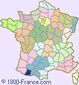 Department map of France showing the location of Hautes-Pyr�n�es.