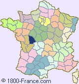 Department map of France showing the location of Vienne.