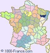 Department map of France showing the location of Vosges