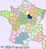 Department map of France showing the location of Yonne.