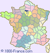 Department map of France showing the location of Val-d'Oise.