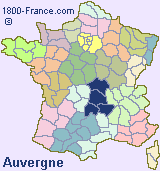 Regional map of France showing the location of Auvergne.