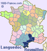 Regional map of France showing the location of Languedoc-Roussillon.