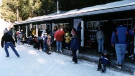 Cedarena -- Along with the hot chocolate, a concession sells coffee, donuts and steaming hot apple cider that was made to sip slowly on the large deck facing the rink.