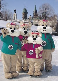 Winterlude: Ice Hog Family -- Copyright National Capital Commission
