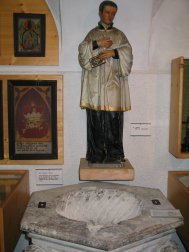 Baptismal font in Marktl Heimat Museum.
